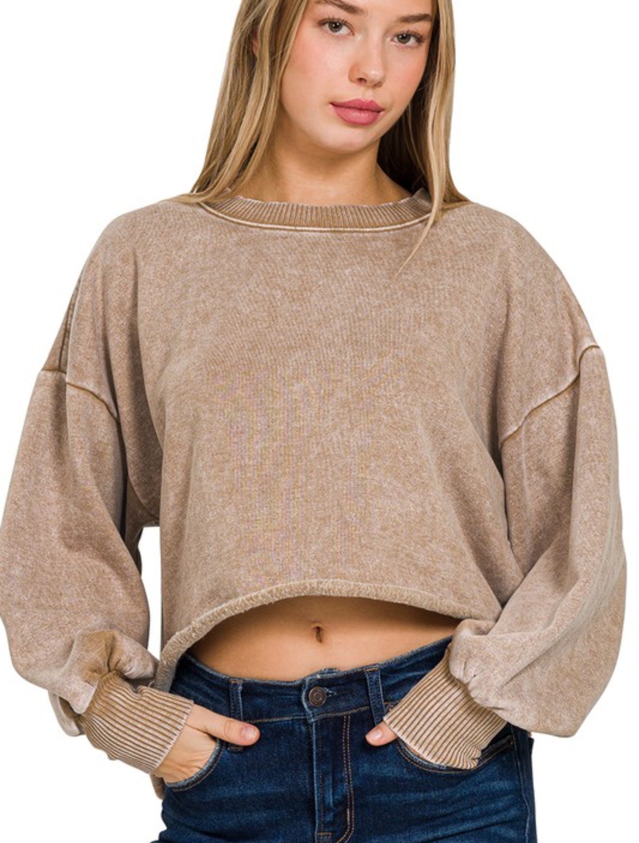 Sweatshirt Fleece Cropped