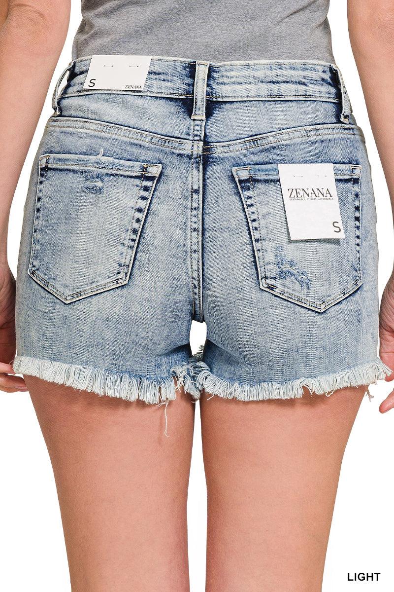 Distressed Hem Denim Shorts - BeLoved Boutique 