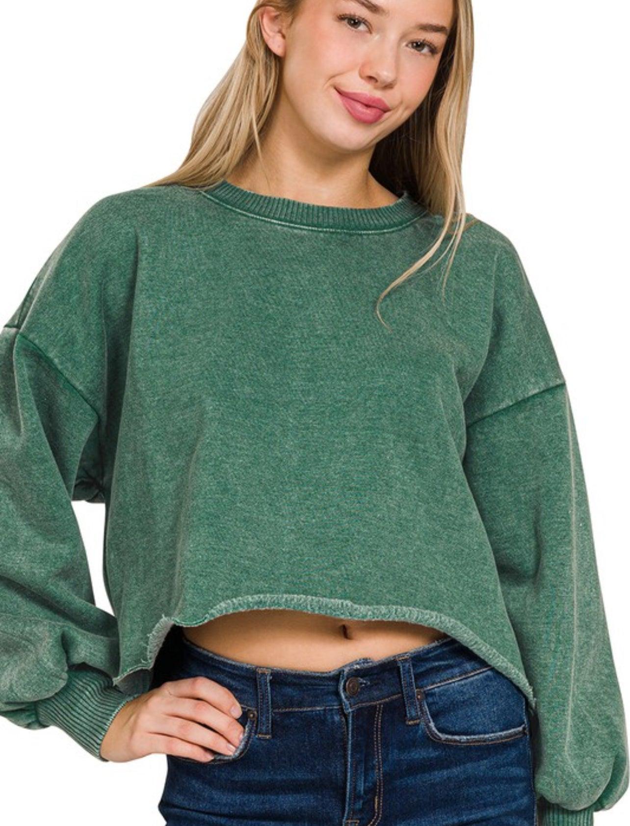 Fleece Cropped Pullover - BeLoved Boutique 