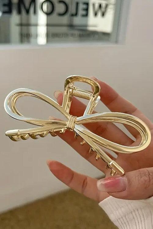 Gold Bowknot Shape Claw Hair Clip - BeLoved Boutique 