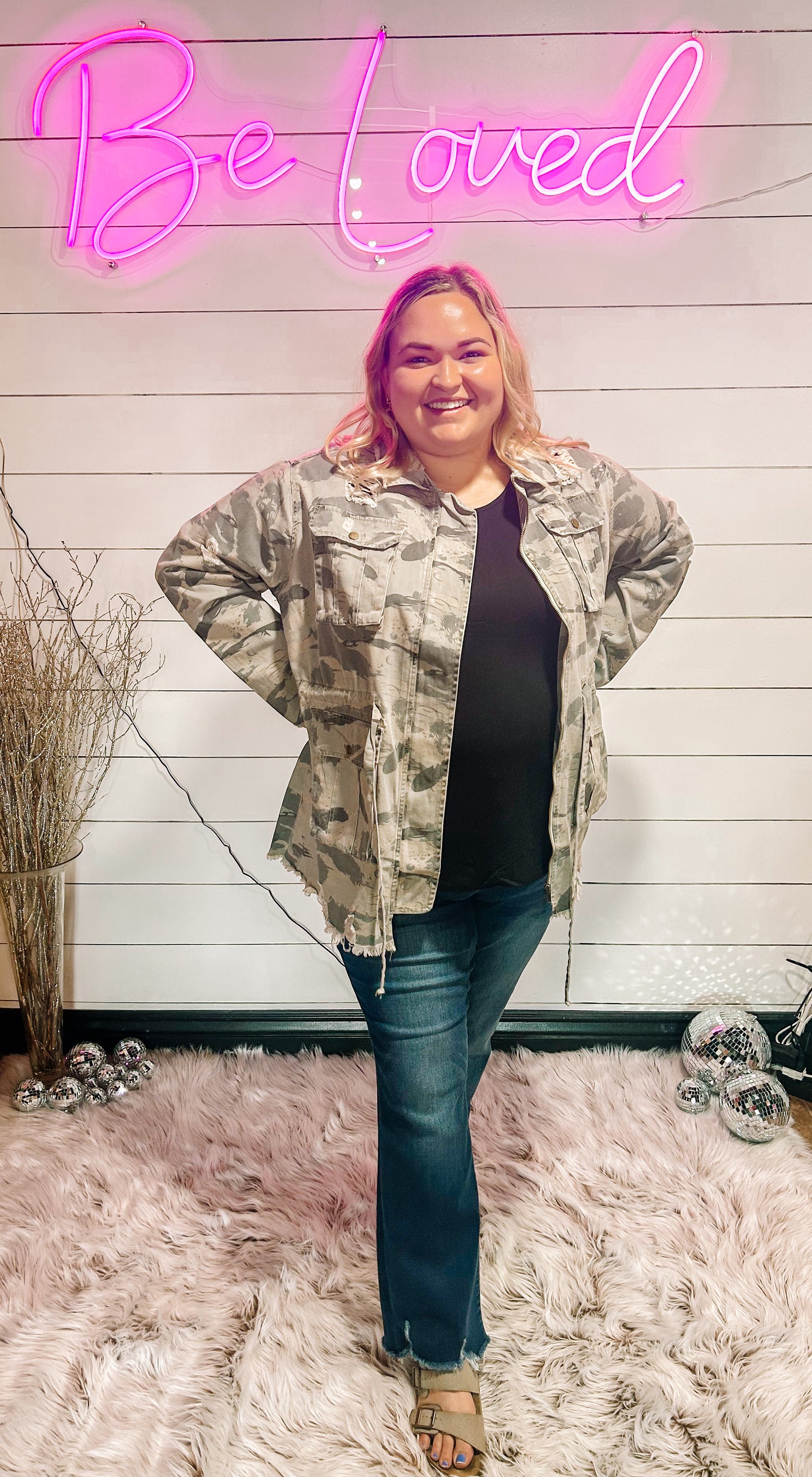 Curvy Girl Camo Twill Jacket