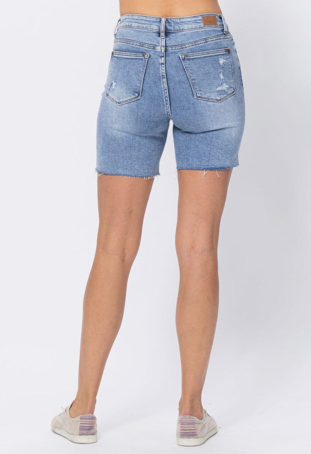 Judy Blue Denim Patch Shorts - BeLoved Boutique 
