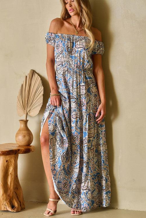 Paisley Boho Maxi Dress - BeLoved Boutique 