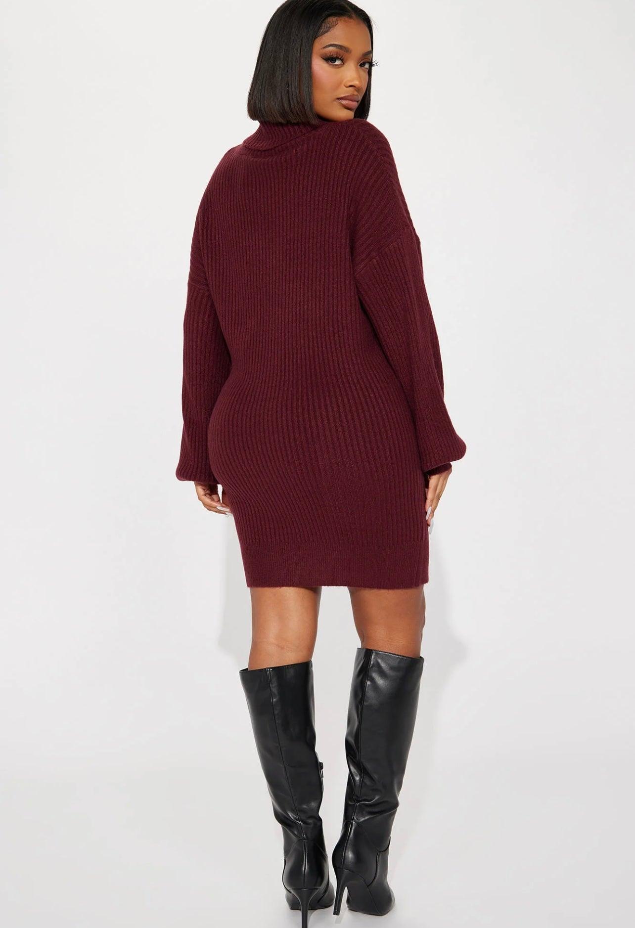 Turtle Neck Sweater Dress - BeLoved Boutique 