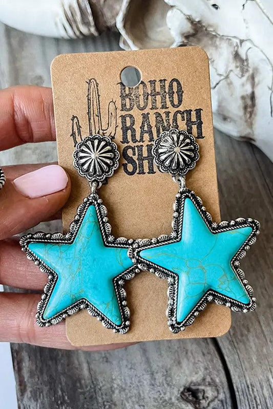 Turquoise Star Dangle Earrings - BeLoved Boutique 