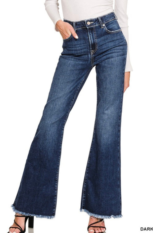 Flare Jeans Frayed Hem