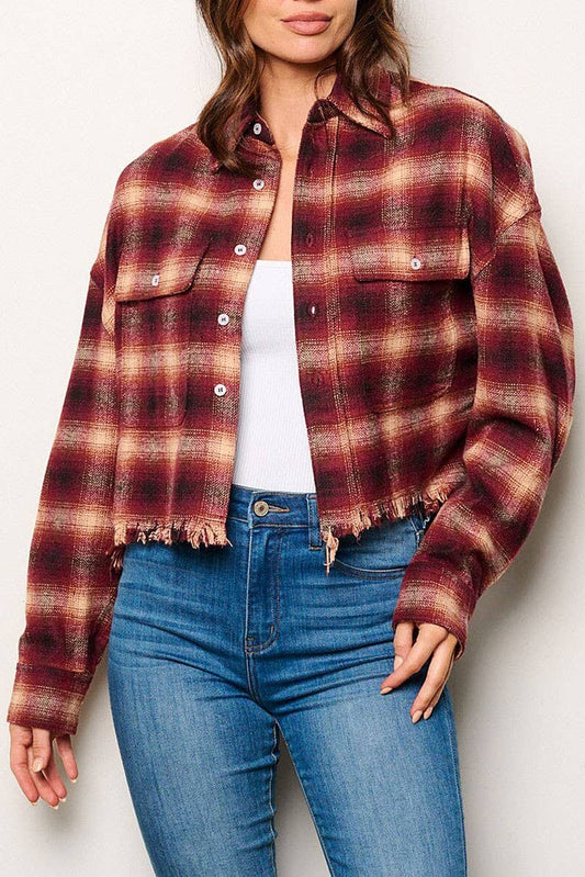 Shirt Flannel Cropped Plaid