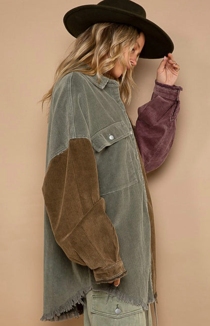 Corduroy Shacket Color Panels