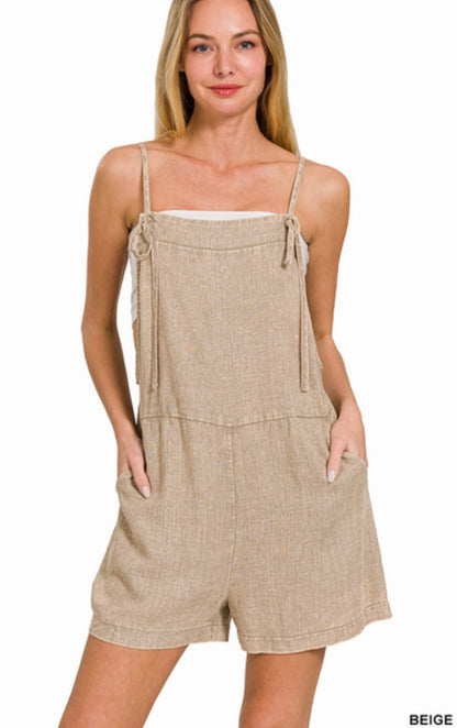 Romper Linen Acid Wash