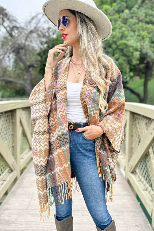 Ruana Boho Chevron Print