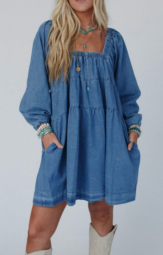 Dress Mini Long Sleeve Denim