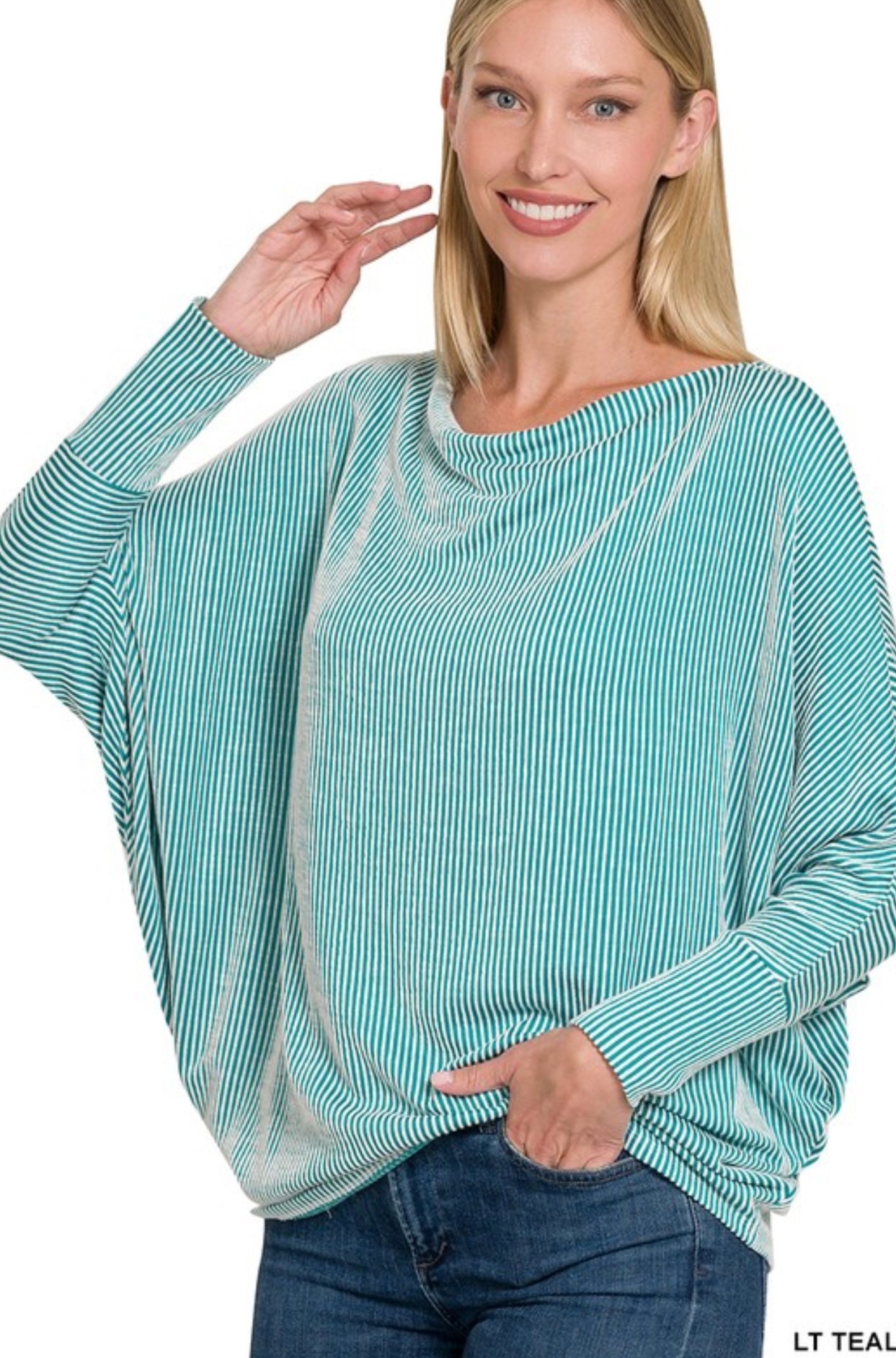 Long Sleeve Ribbed Dolman Top