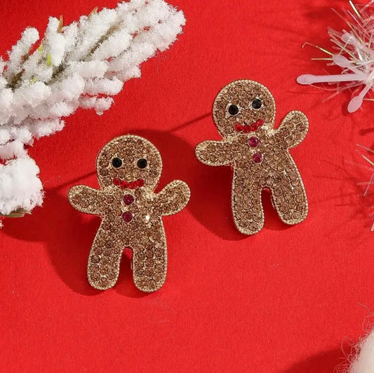 Gingerbread Earrings Rhinestone