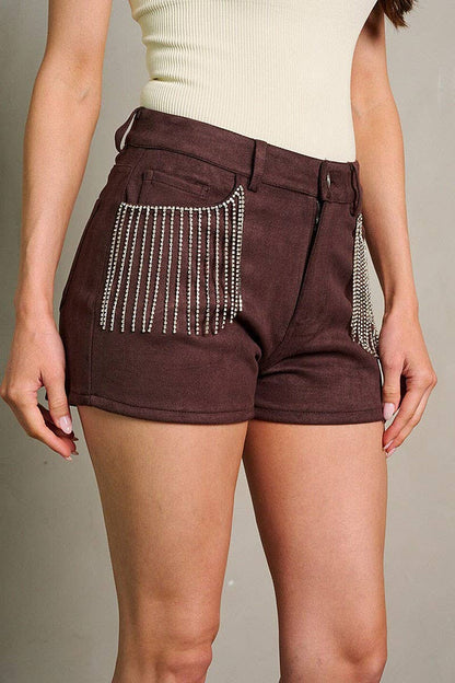 Shorts Rhinestone Fringe