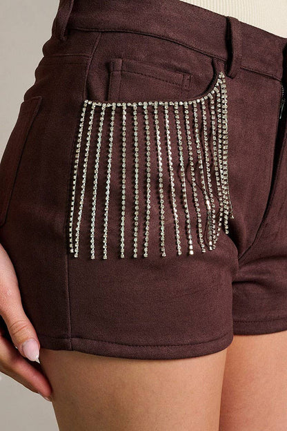 Shorts Rhinestone Fringe