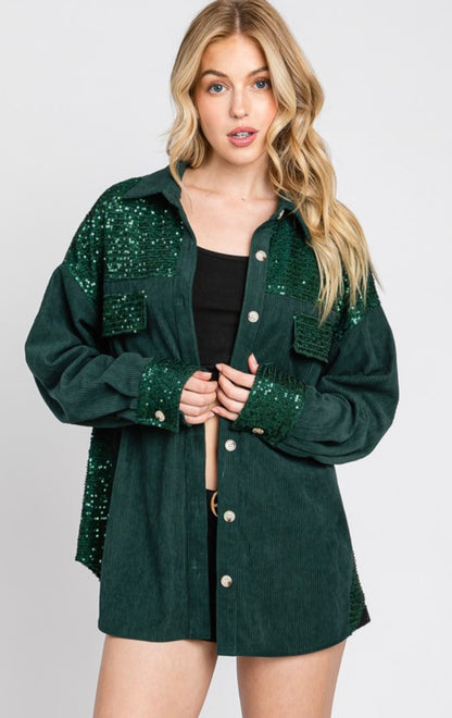 Sequin Corduroy Shacket Mix Match