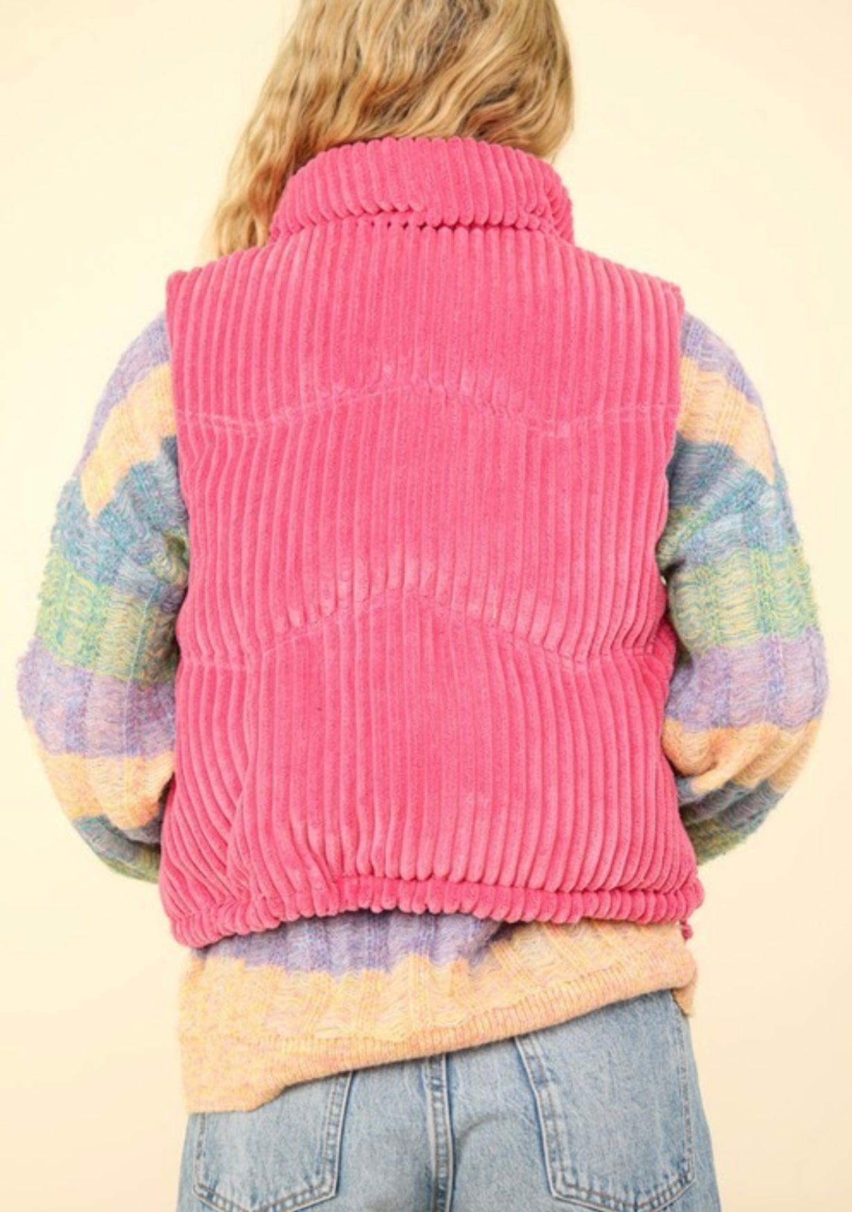 Puffer Padded Corduroy Vest Jacket