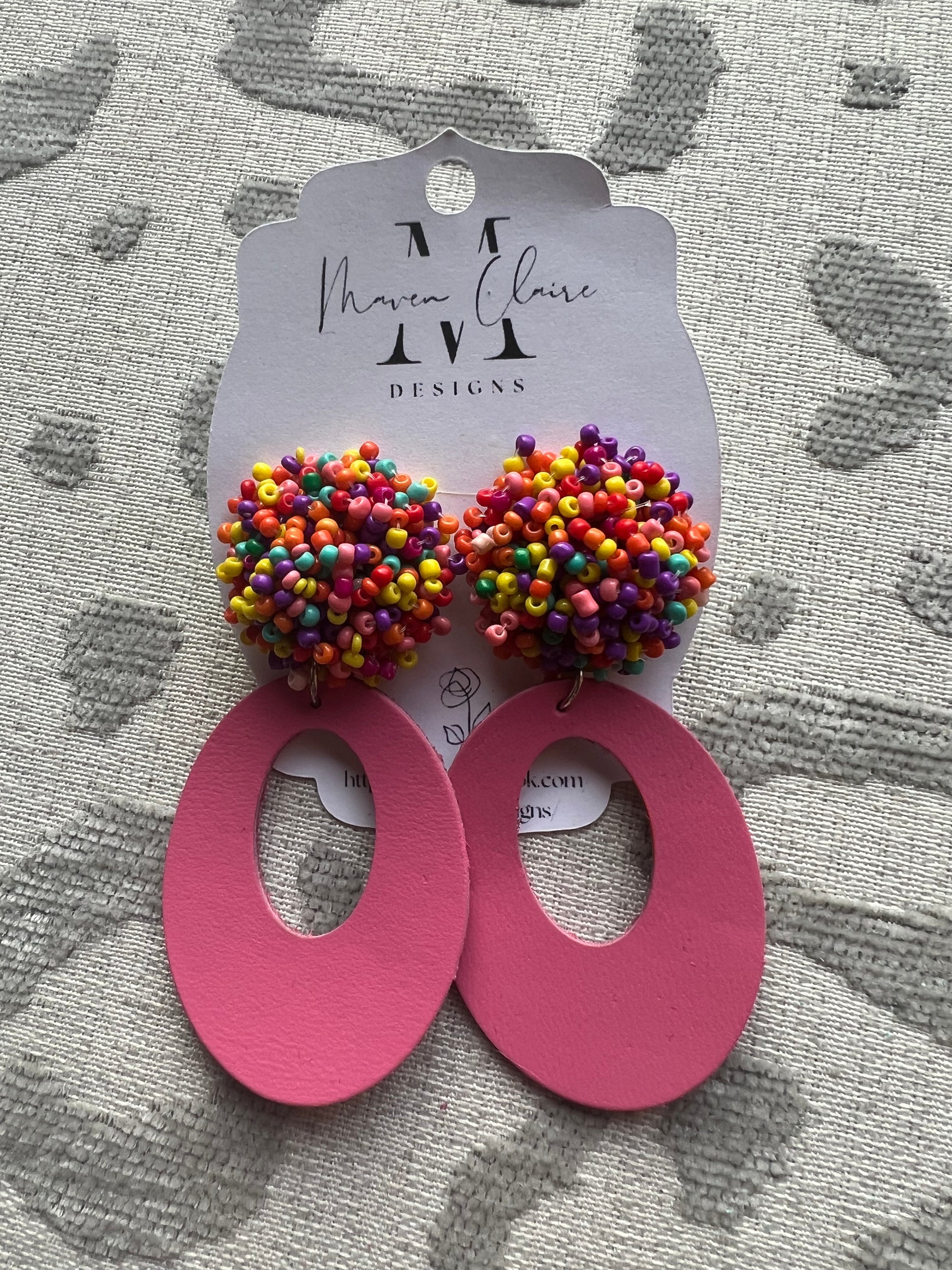 Beaded Top Hoop Earrings - BeLoved Boutique 