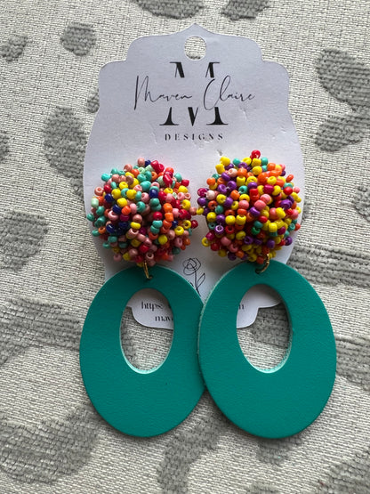 Beaded Top Hoop Earrings - BeLoved Boutique 