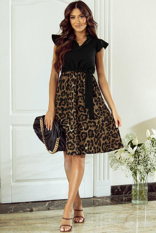 Black Leopard Print Dress - BeLoved Boutique 