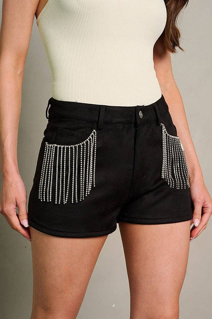 Shorts Rhinestone Fringe