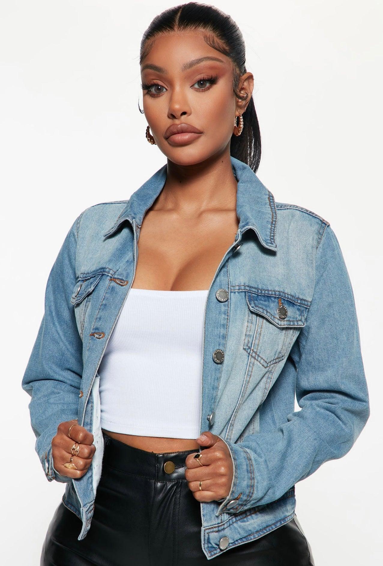 Medium Wash Jean Jacket - BeLoved Boutique 