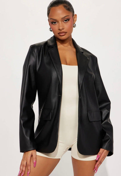 Toby Faux Leather Blazer