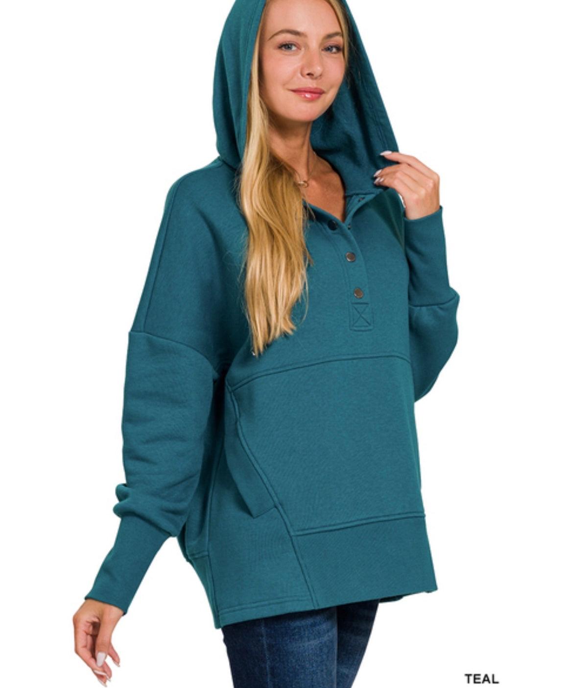 Hooded Kangaroo Pocket Pullover - BeLoved Boutique 
