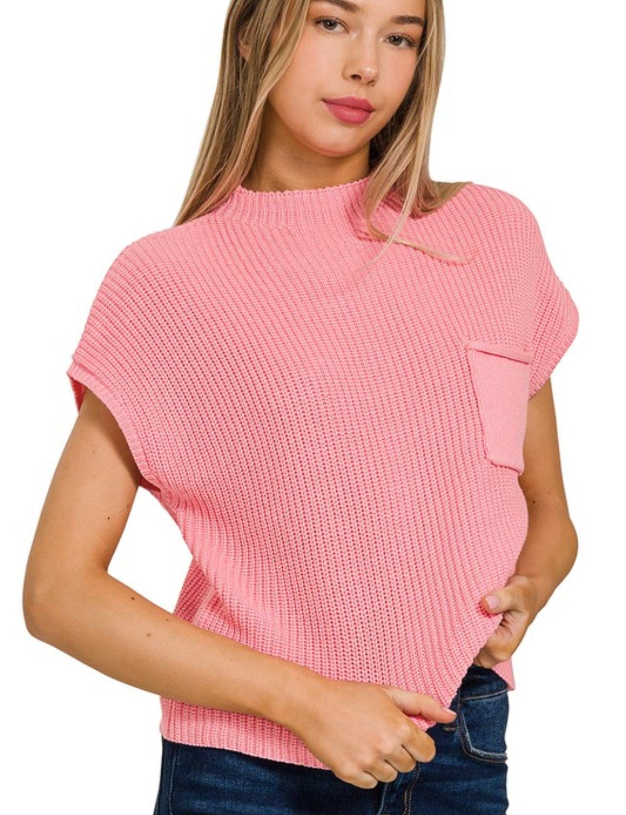 Mock Neck Cropped Sweater - BeLoved Boutique 