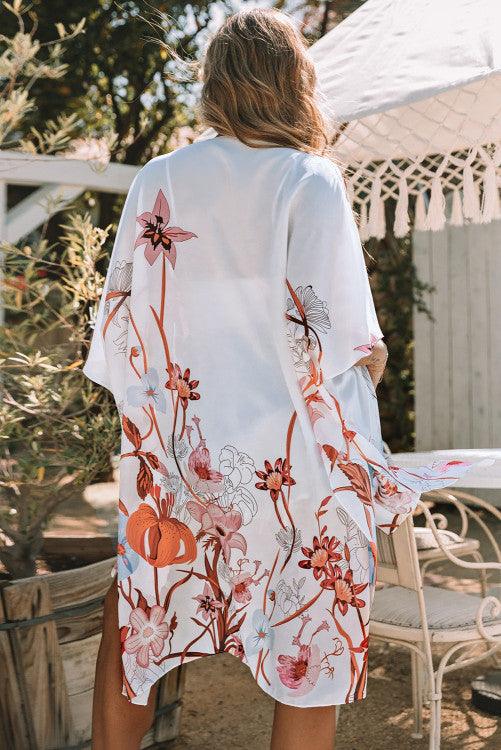 Multicolor Kimono Floral Cover Up - BeLoved Boutique 