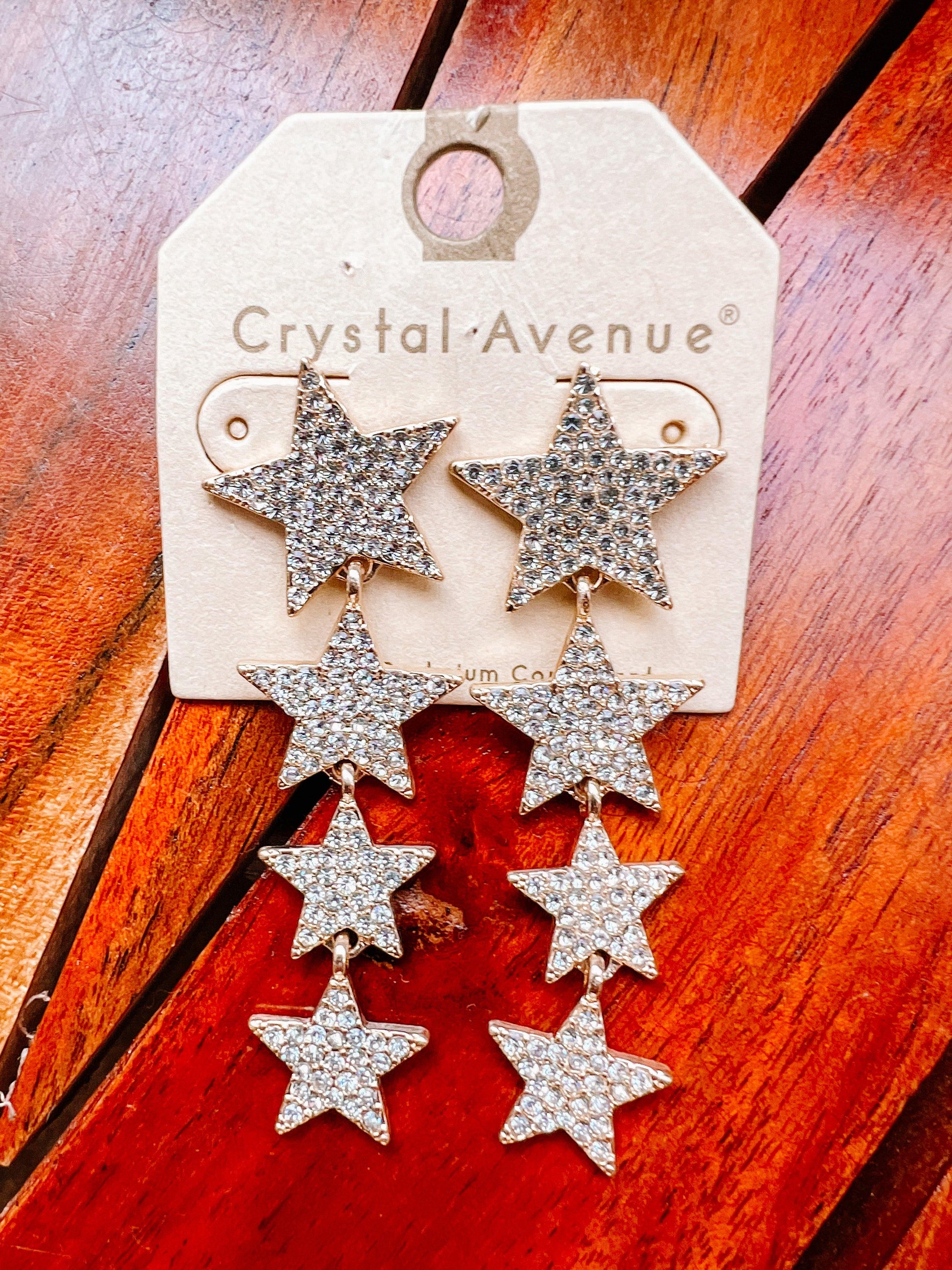 Rhinestone Star Dangle Earrings - BeLoved Boutique 