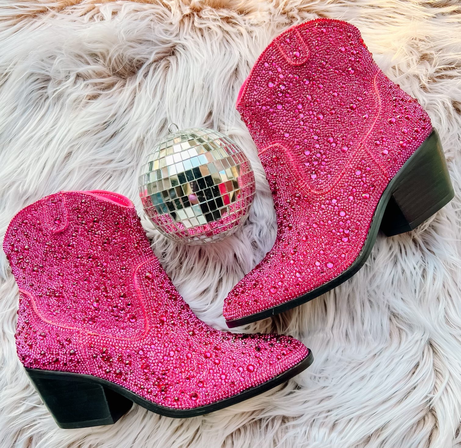 Rhinestone Western Ankle Boots - BeLoved Boutique 