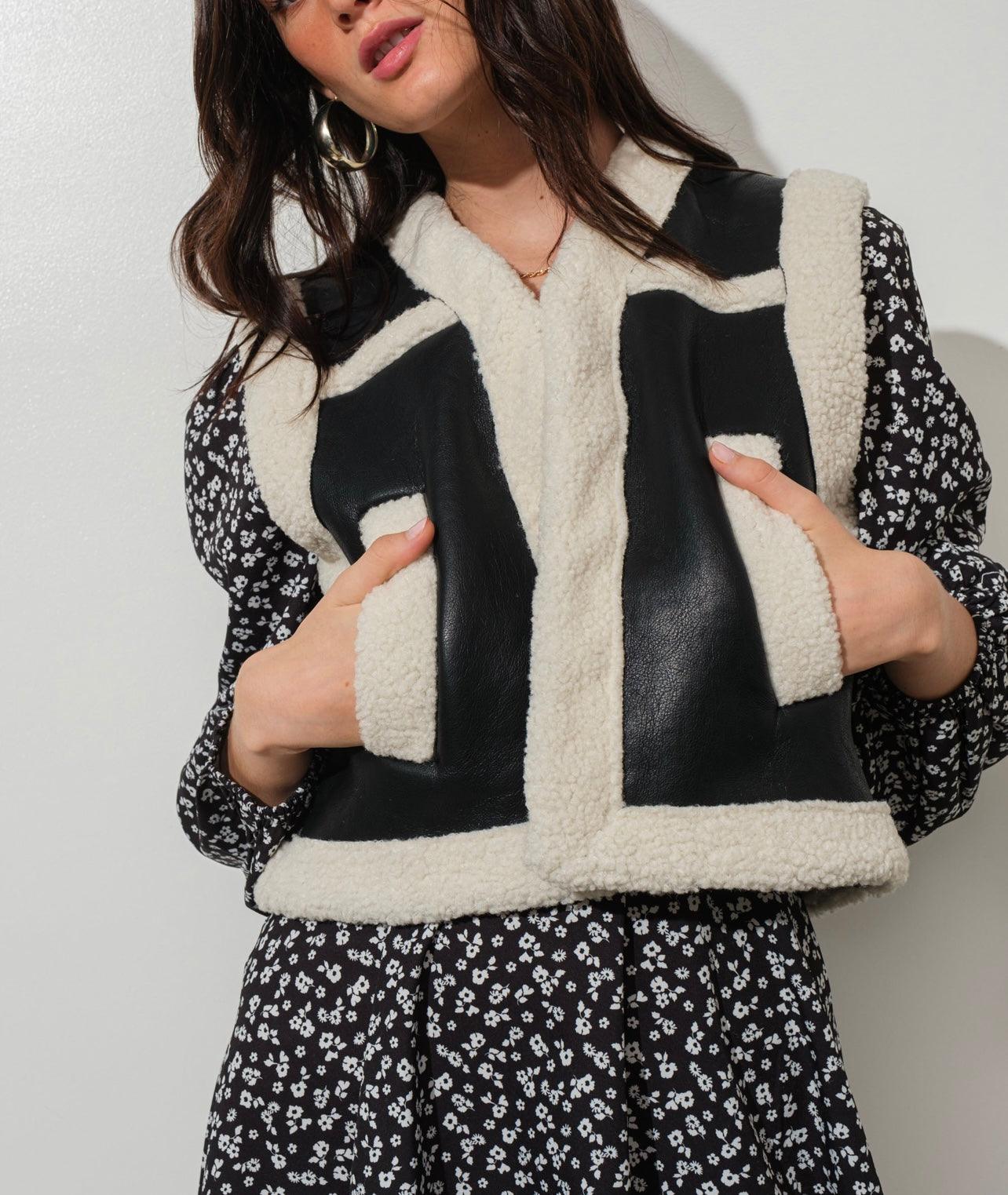 Shearling Faux Leather Vest – BeLoved Boutique