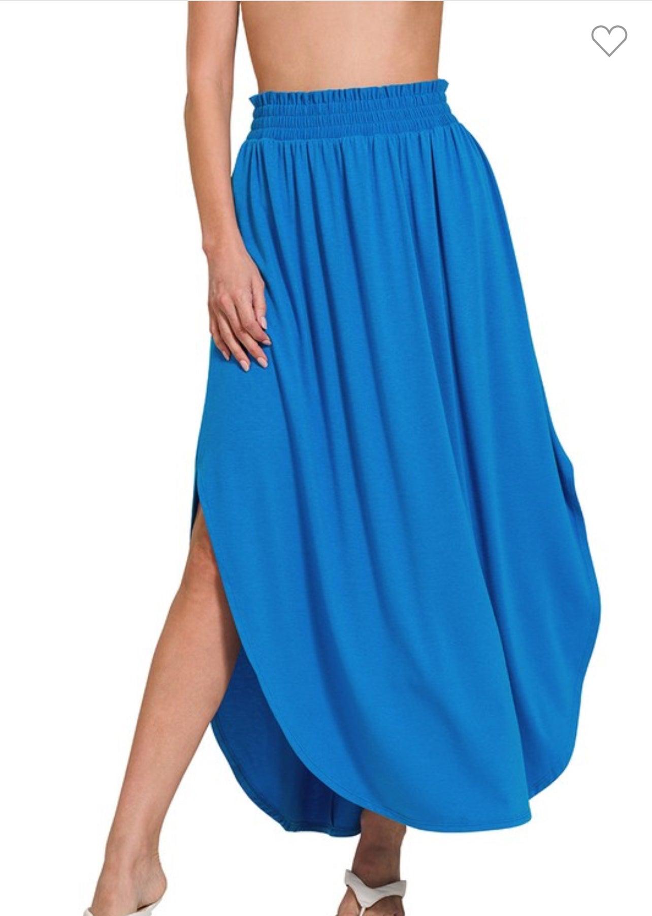Smocked Waist Maxi Skirt - BeLoved Boutique 