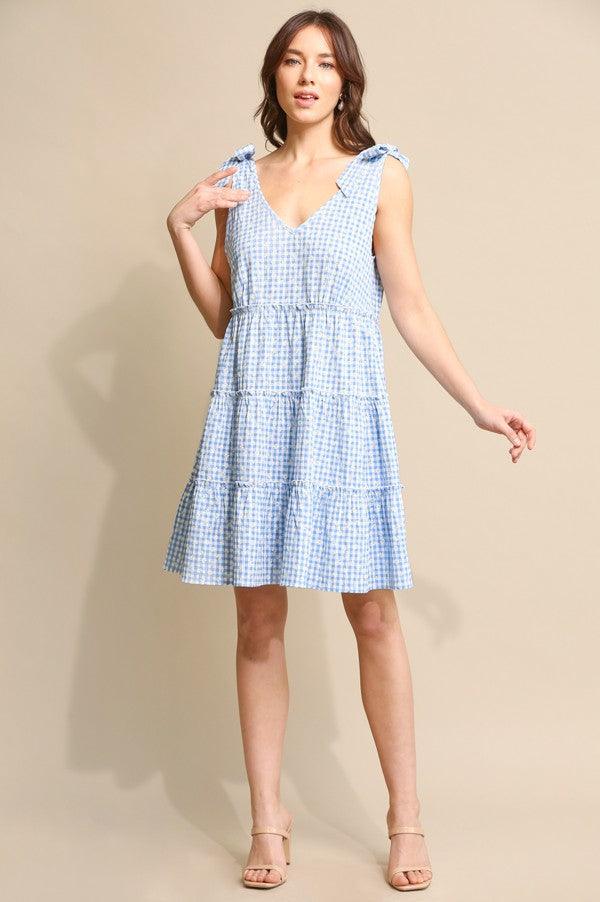 Daisy Gingham Mini Dress - BeLoved Boutique 